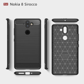 Силиконов гръб ТПУ Карбон за Nokia 8 Sirocco черен